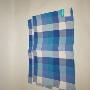 Farmhouse plaede placemats,white, blues,2 placemats.